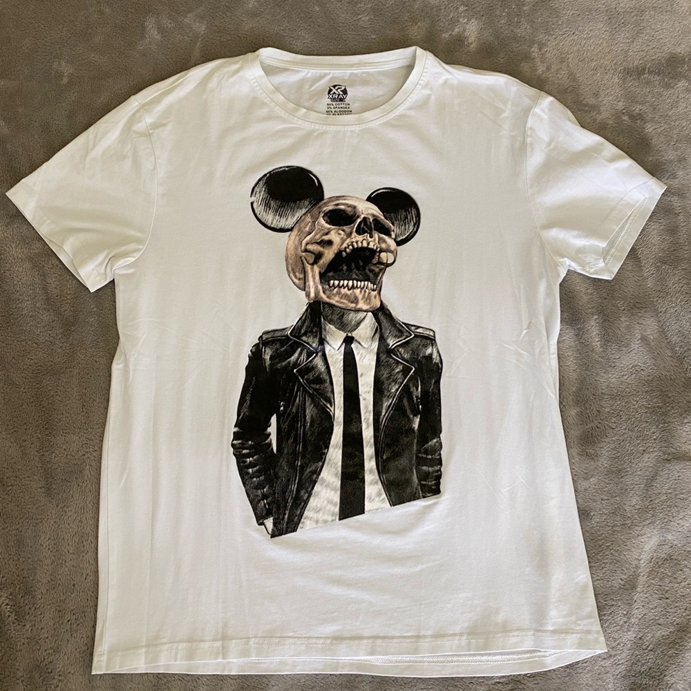 Skull with Mickey Ears T Shirt